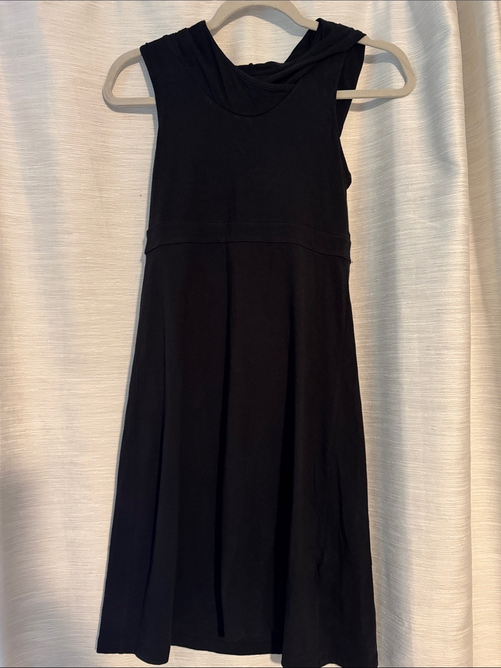 Dakini Black Sleeveless Tank Dress with Hood